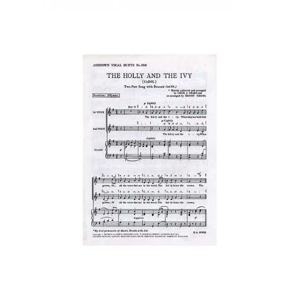 Cecil Sharp: The Holly And The Ivy (2-part/Piano)