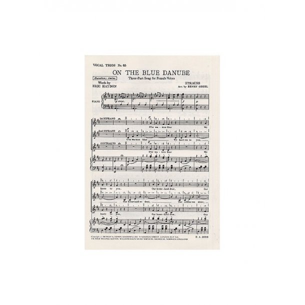 Johann Strauss II: On The Blue Danube (SSA/Piano)