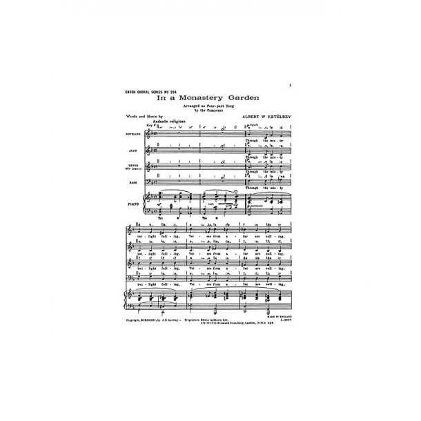 Albert Ketelbey: In A Monastery Garden (SATB)