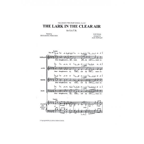 The Lark In The Clear Air (SATB arr. Rowley)