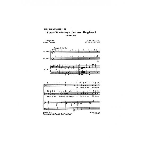 Ross Parker And Hughie Charles: There'll Always Be An England (2-Part And Piano)