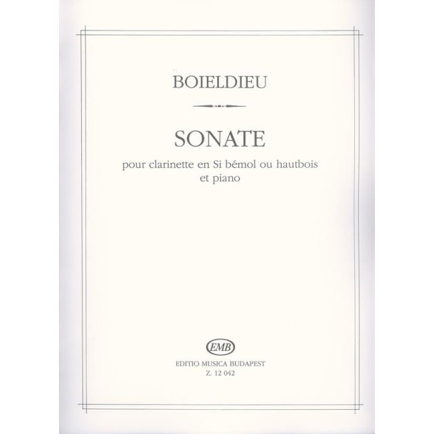 Sonate pour clarinette en Si bemol ou hautbois et