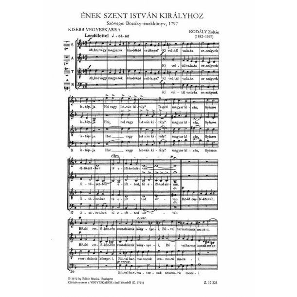 &Eacute;nek Szent Istv&aacute;n kir&aacute;lyr&oacute;l