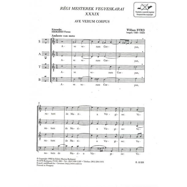 Old Masters' Mixed Choruses V39