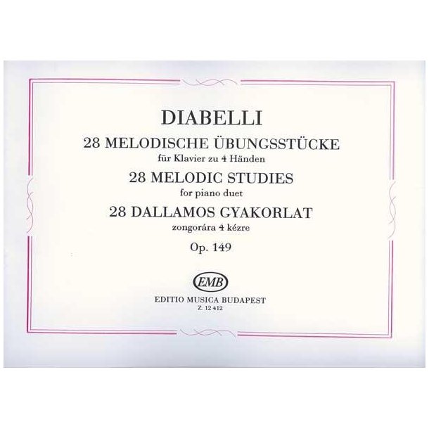 28 melodische &Uuml;bungsst&uuml;cke op. 149 im Umfange von : im Umfange von 5 T&ouml;nen
