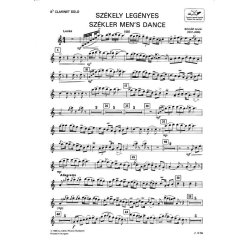 Sz&eacute;kler Men's Dance : Clarinet and Concert Band