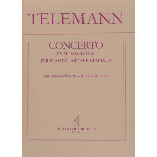 Konzert (E-Dur) f&uuml;r Fl&ouml;te, Streicher und Cembalo