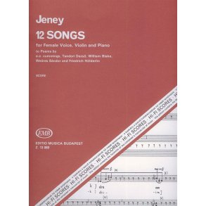 12 Lieder für Frauenstimme, violin and piano nac : nach Gedichten von E. E. Cummings, D. Tandori, W. Blake, S. Weöres und F. Hölderlin