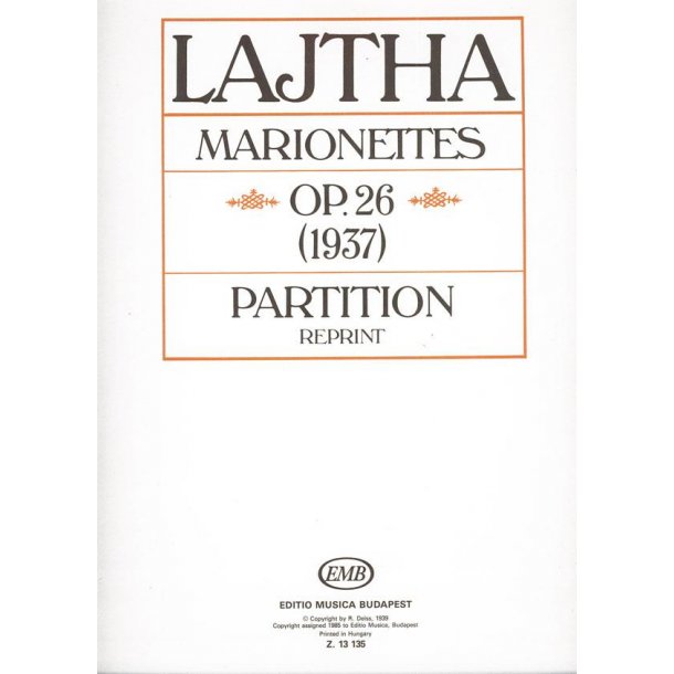 Marionetten op. 26 : Suite f&uuml;r Fl&ouml;te, Violine, Viola, Violoncello und Harfe