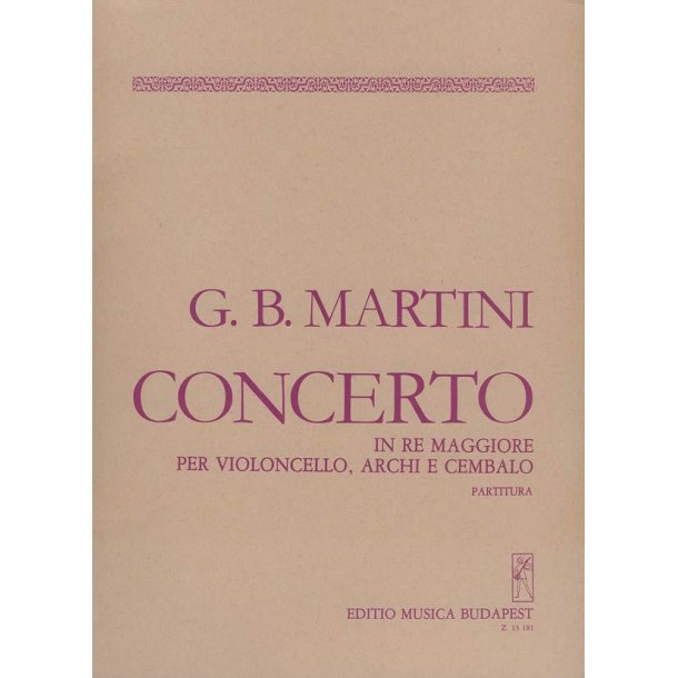 Concerto in Re maggiore : per violoncello, archi e cembalo