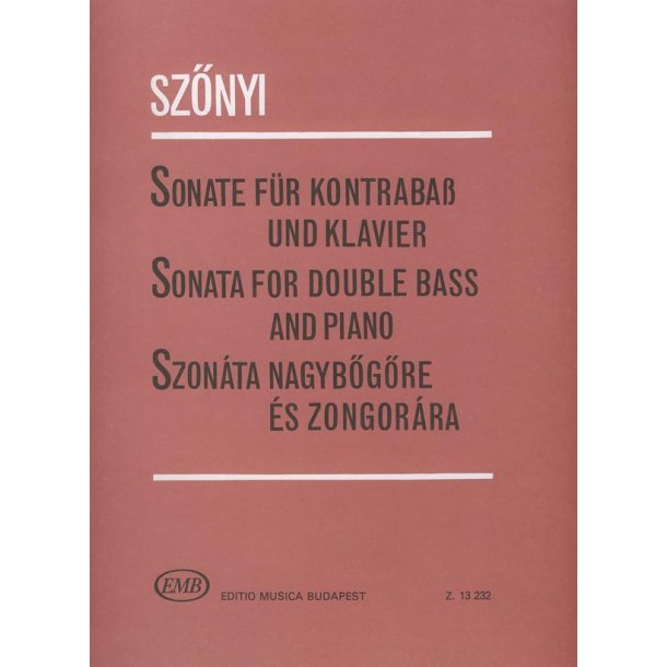 Sonate f&uuml;r Kontrabass und Klavier : f&uuml;r Kontrabass und Klavier