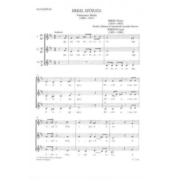 Erkel sz&oacute;zata