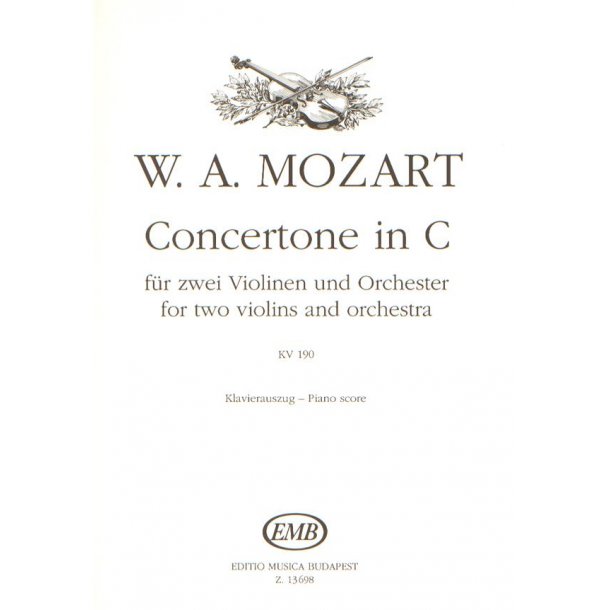 Concertone in C f&uuml;r zwei Violinen und Orchester : f&uuml;r zwei Violinen und Orchester