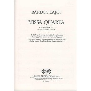 Missa Quarta Für Gem. Chor Und Orgel