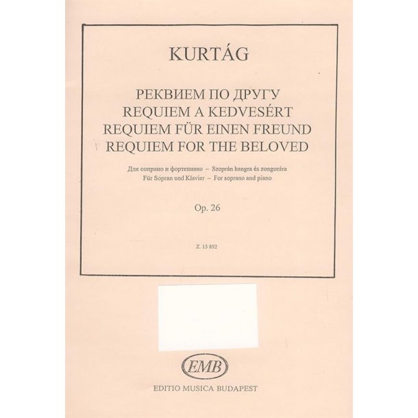 Requiem f&uuml;r einen Freund : Op. 26
