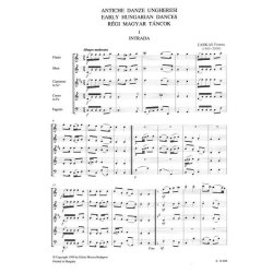 Alte ungarische T&auml;nze aus dem 17. Jahrhundert f&uuml; : f&uuml;r Bl&auml;serquintett