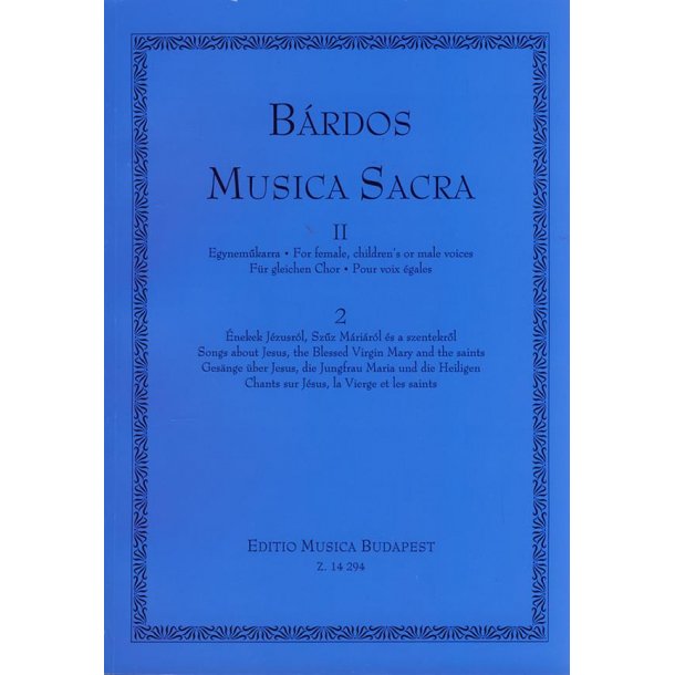 Musica Sacra f&uuml;r gleichen Chor Ges&auml;nge &uuml;ber Jes