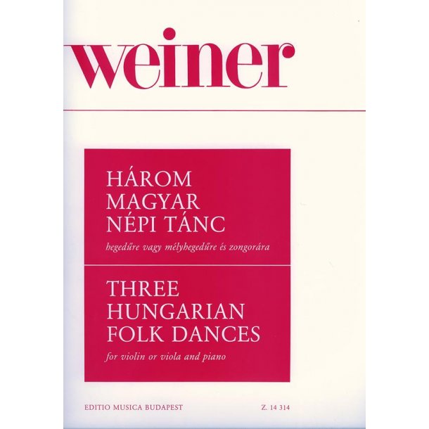 Three Hungarian Rural Dances for violin or viola w