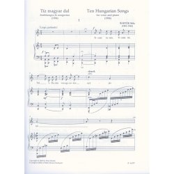 Ten Hungarian Songs for voice and piano (1906)