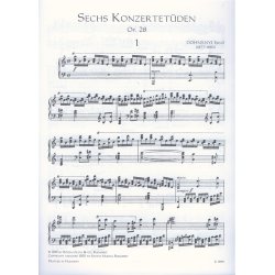 Sechs Konzertet&uuml;den f&uuml;r Klavier op. 28
