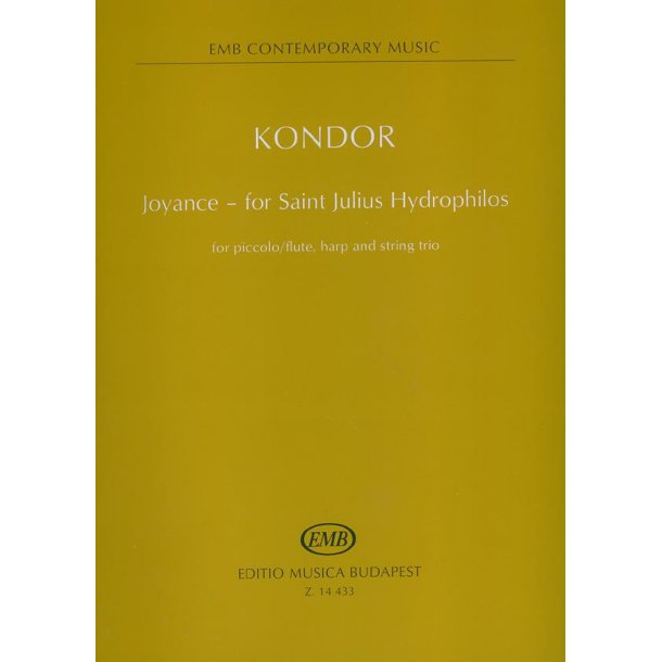 Joyance - for Saint Julius Hydrophilos for picco : for Saint Julius Hydrophilos for piccolo-flute, harp and string trio