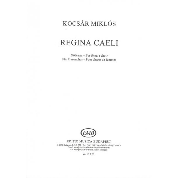 Regina caeli for female choir