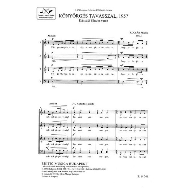 K&ouml;ny&ouml;rg&eacute;s tavasszal, 1957