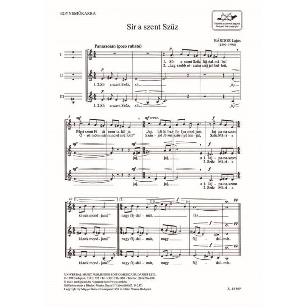 S&iacute;r A Szent Sz&uuml;z -Gy&aacute;szba Borult Isten Csillagv&aacute;ra