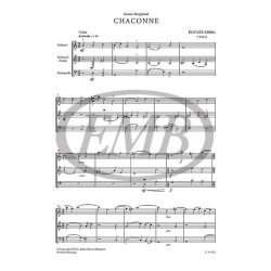 Chaconne per archi : for junior string orchestra or two violins and violoncello or violin, viola and violoncello