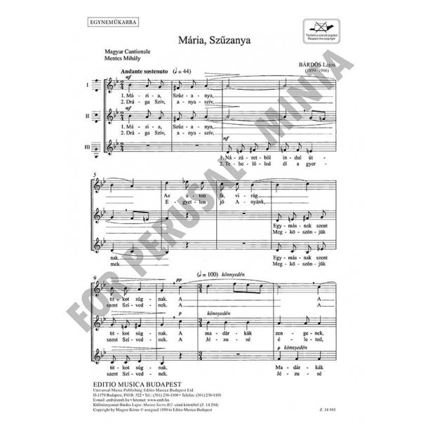 M&aacute;ria, Sz'zanya