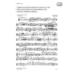 Drei Volkslieder aus dem Komitat Cs&iacute;k