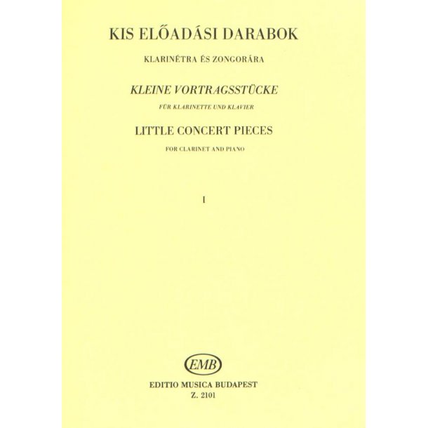 Kleine Vortragsst&uuml;cke I F&uuml;r Klarinette Und Klavie