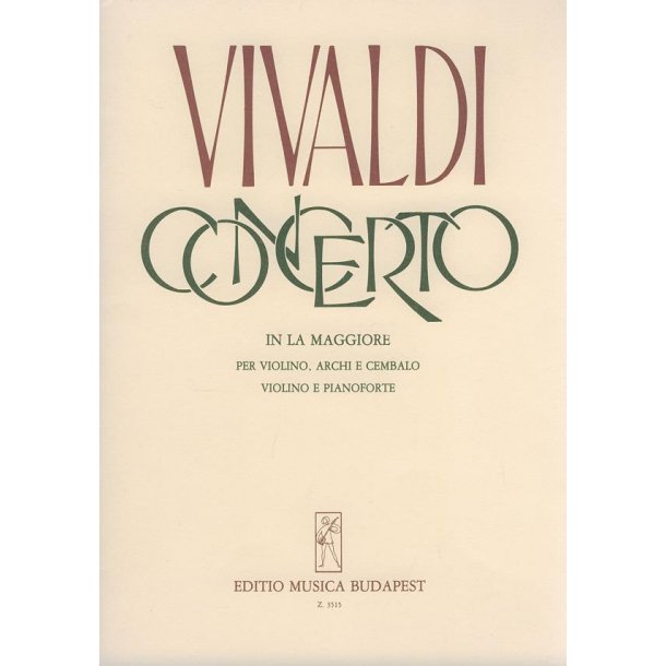 Concerto in la maggiore : per violino, archi e cembalo, RV 345 (F. I. No. 51, P.V. 75)