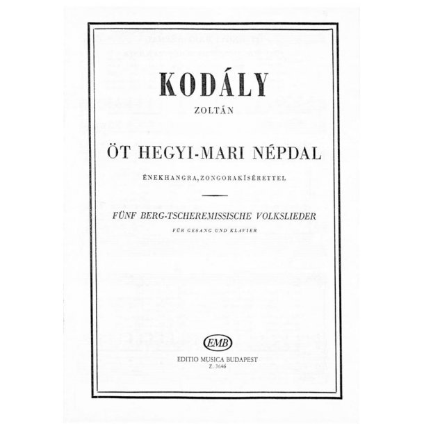 F&uuml;nf Berg-Tscheremissische Volkslieder