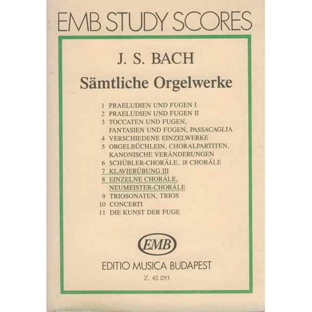 S&auml;mtliche Orgelwerke IV Klavier&uuml;bung III, Separat : Klavier&uuml;bung III, Separate Chorales