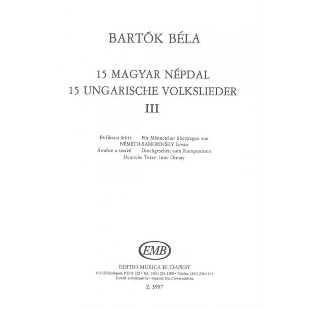 15 ungarische Volkslieder