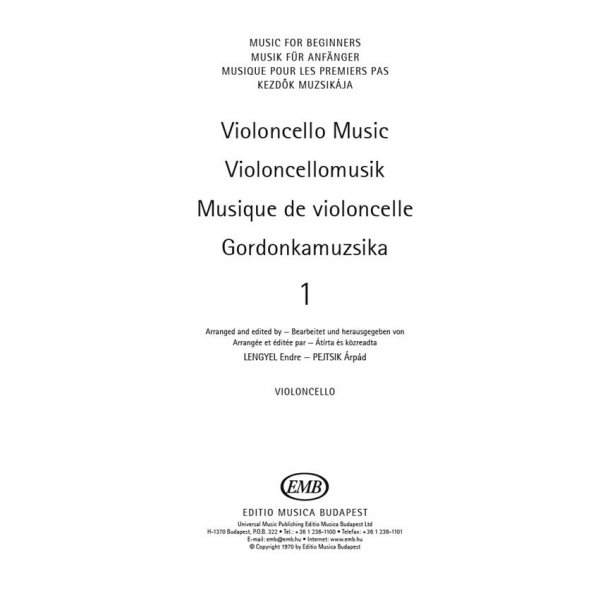 Violoncello Music for Beginners - cello part