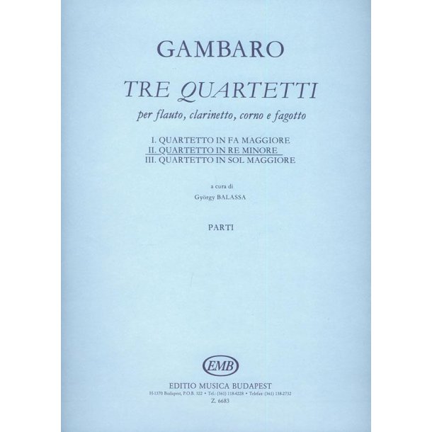 Tre quartetti per flauto, clarinetto, coro e fagot : II. Quartetto in re minore