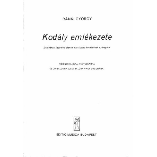 In memoriam Zolt&aacute;n Kod&aacute;ly : (harpsichord or organ)
