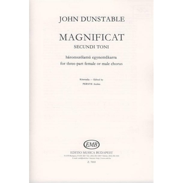 Magnificat Secundi Toni F&uuml;r Dreistimmige Frauen-