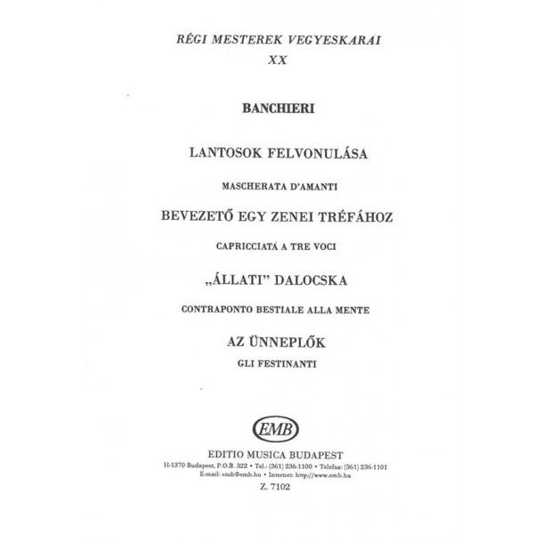 Old Masters' Mixed Choruses V20