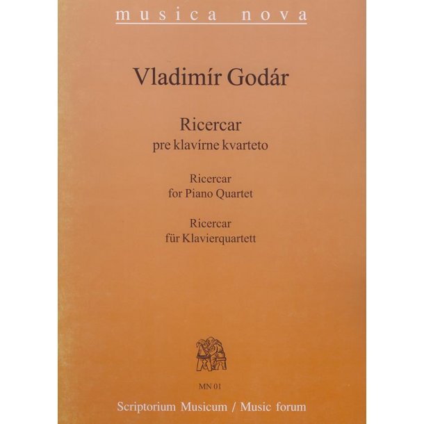 Ricercar MN01 f&uuml;r Klavierquartett : f&uuml;r Klavierquartett
