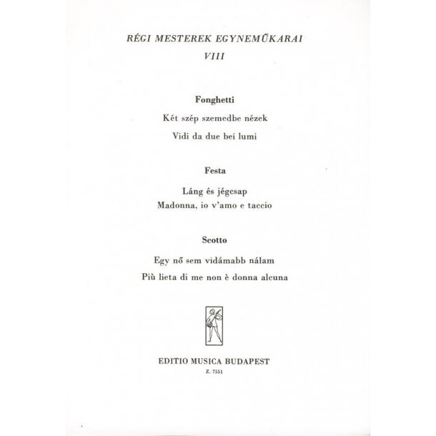 R&eacute;gi mesterek egynem&uuml;karai V8 : Upper Voices Collection