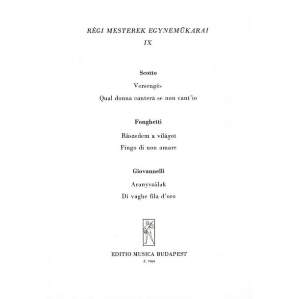 R&eacute;gi mesterek egynem&uuml;karai V9 : Upper Voices Collection