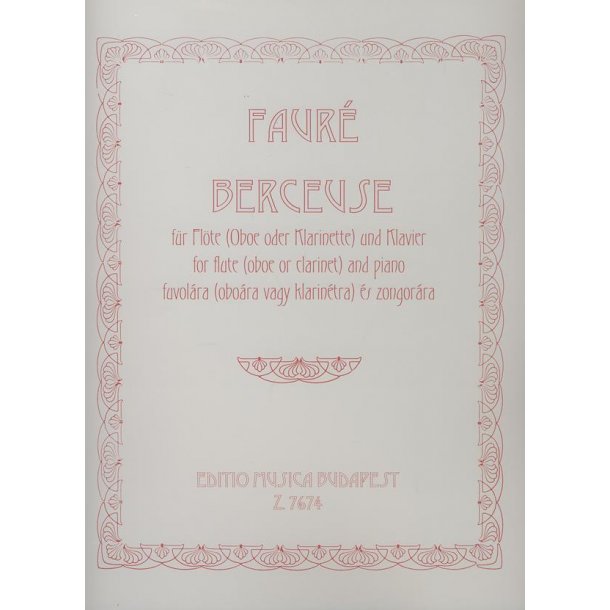 Berceuse op. 16 : f&uuml;r Fl&ouml;te (Oboe oder Klarinette) und Klavier
