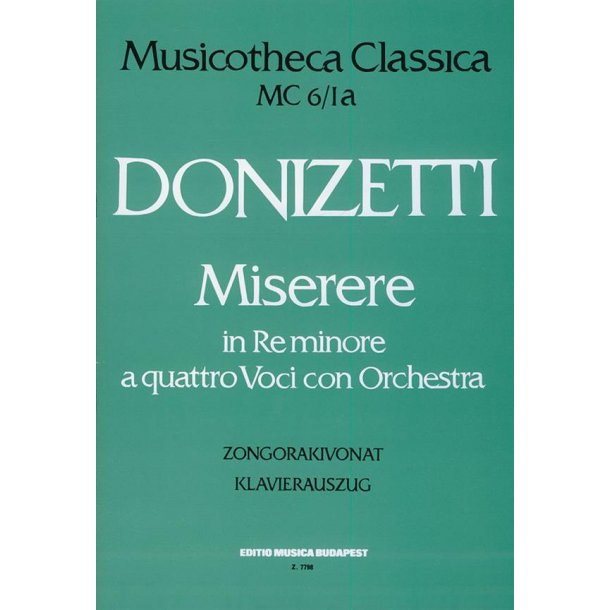 Miserere in re minore MC 6/1 : a quattro voci con orchestra (piano)
