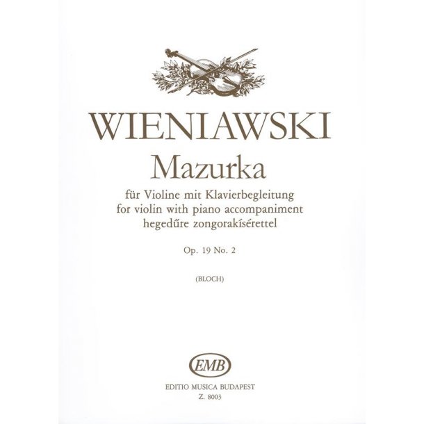 Mazurka op. 19 No. 2 f&uuml;r Violine mit Klavierbegle
