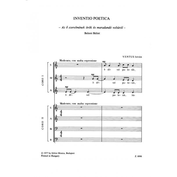 Inventio poetica for double chorus