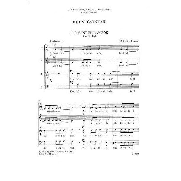 Two Choruses for mixed voices