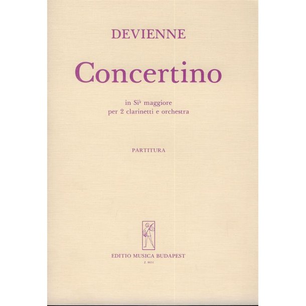 Concertino In Sib Maggiore Per 2 Clarinetti E Or